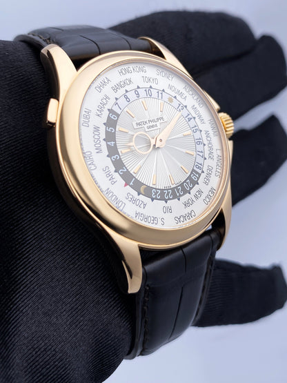 Patek Philippe World Time 5130R 18K Rose Gold Mens Watch Box Papers - Virtual