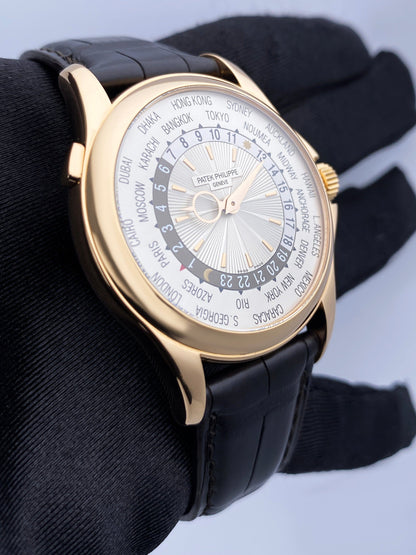 Patek Philippe World Time 5130R 18K Rose Gold Mens Watch Box Papers - Virtual