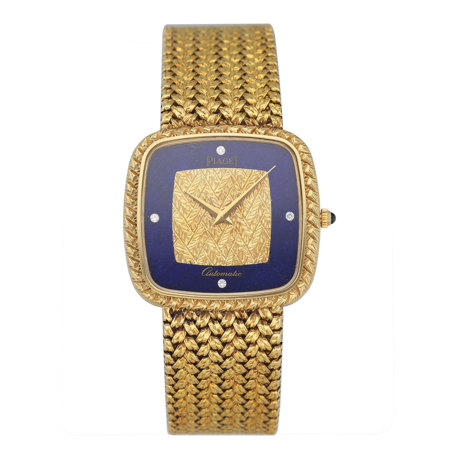 Piaget 12773D 2 Diamond Lapis Dial 18K Yellow Gold Ladies Watch - Watches