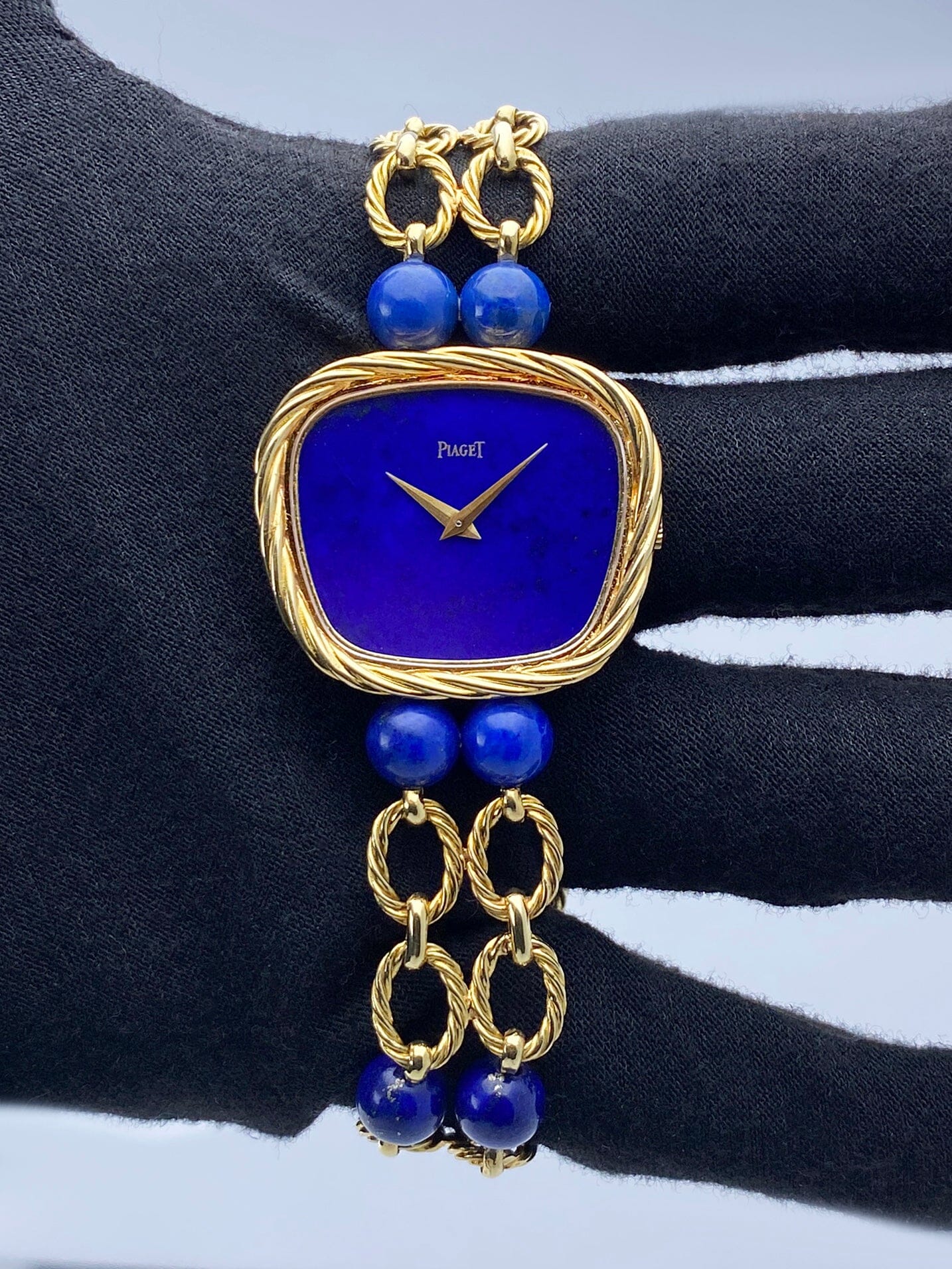 Piaget 9465 P 60 Blue Lapis 18K Yellow Gold Ladies Watch - Watches