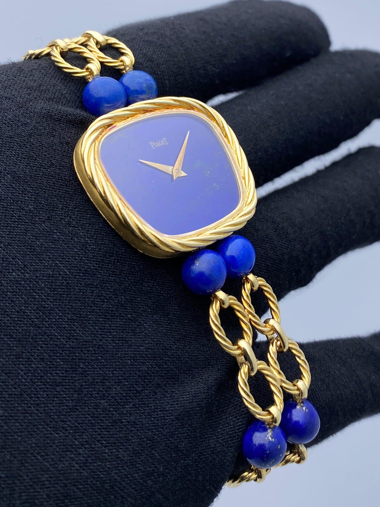 Piaget 9465 P 60 Blue Lapis 18K Yellow Gold Ladies Watch - Watches