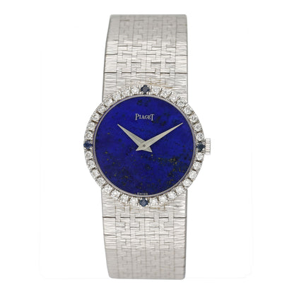 Piaget 9706 A6 Diamond Lapis Dial 18K White Gold Ladies Watch