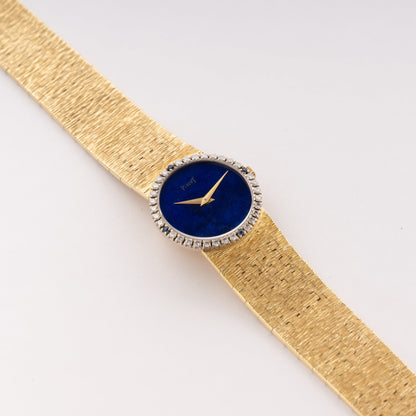 Piaget 9706 A6 Diamond Lapis Dial 18K Yellow Gold Ladies Watch - Watches