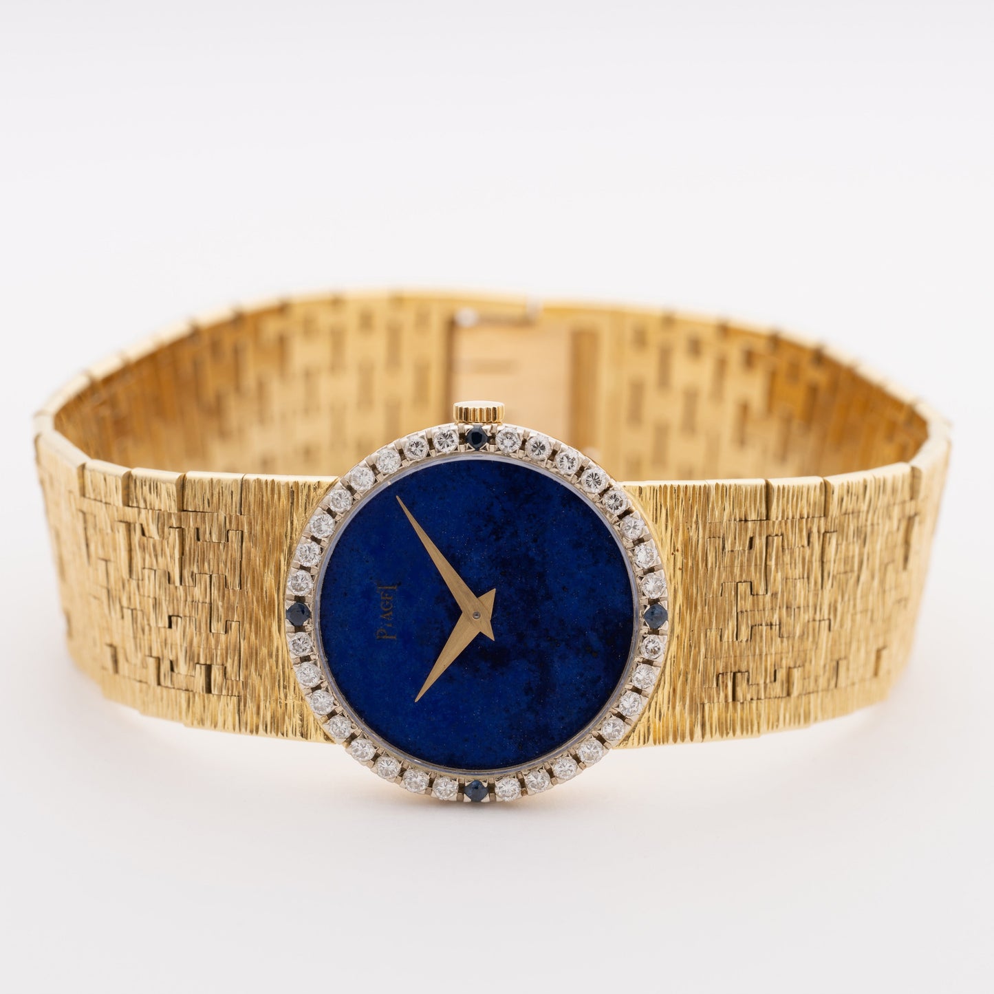 Piaget 9706 A6 Diamond Lapis Dial 18K Yellow Gold Ladies Watch - Watches