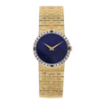 Piaget 9706 A6 Diamond Lapis Dial 18K Yellow Gold Ladies Watch - Watches