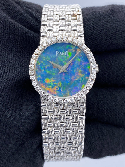 Piaget 976 D23 Opal Dial Diamond 18K White Gold Ladies Watch - Watches