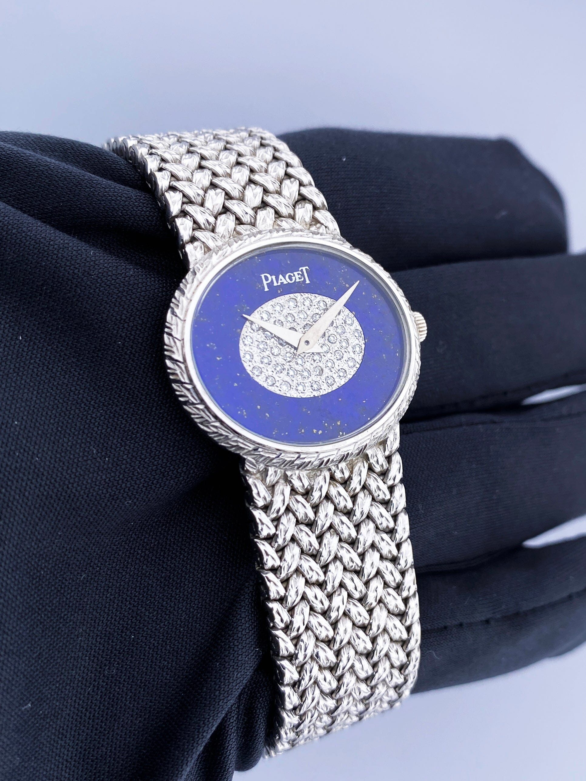 Piaget 9802D2 Lapis Lazuli Pave Dial 18K White Gold Ladies Watch - Virtual