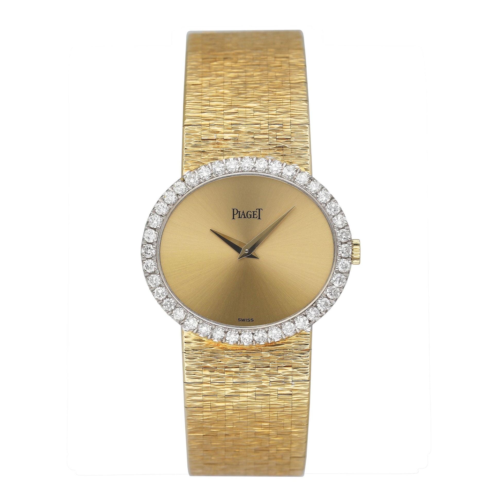 Piaget 9806 A6 Diamond Champagne Dial 18K Yellow Gold Ladies Watch - Watches