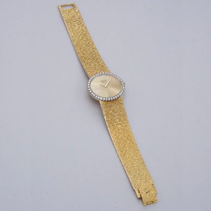 Piaget 9806 A6 Diamond Champagne Dial 18K Yellow Gold Ladies Watch - Watches