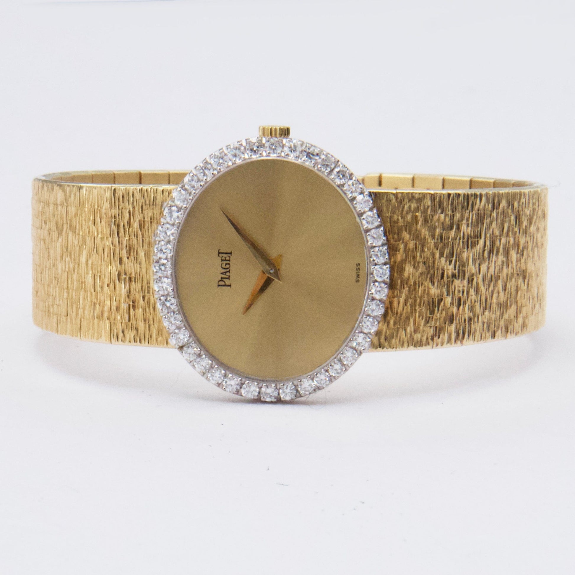 Piaget 9806 A6 Diamond Champagne Dial 18K Yellow Gold Ladies Watch - Watches