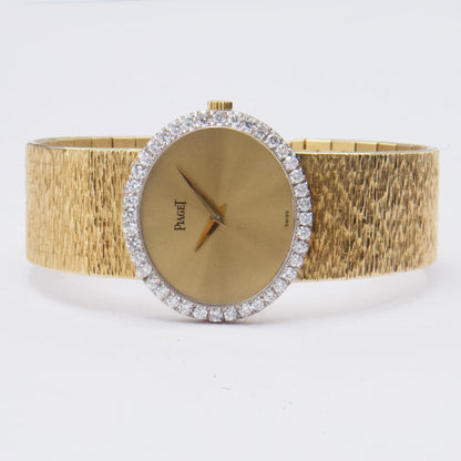 Piaget 9806 A6 Diamond Champagne Dial 18K Yellow Gold Ladies Watch - Watches