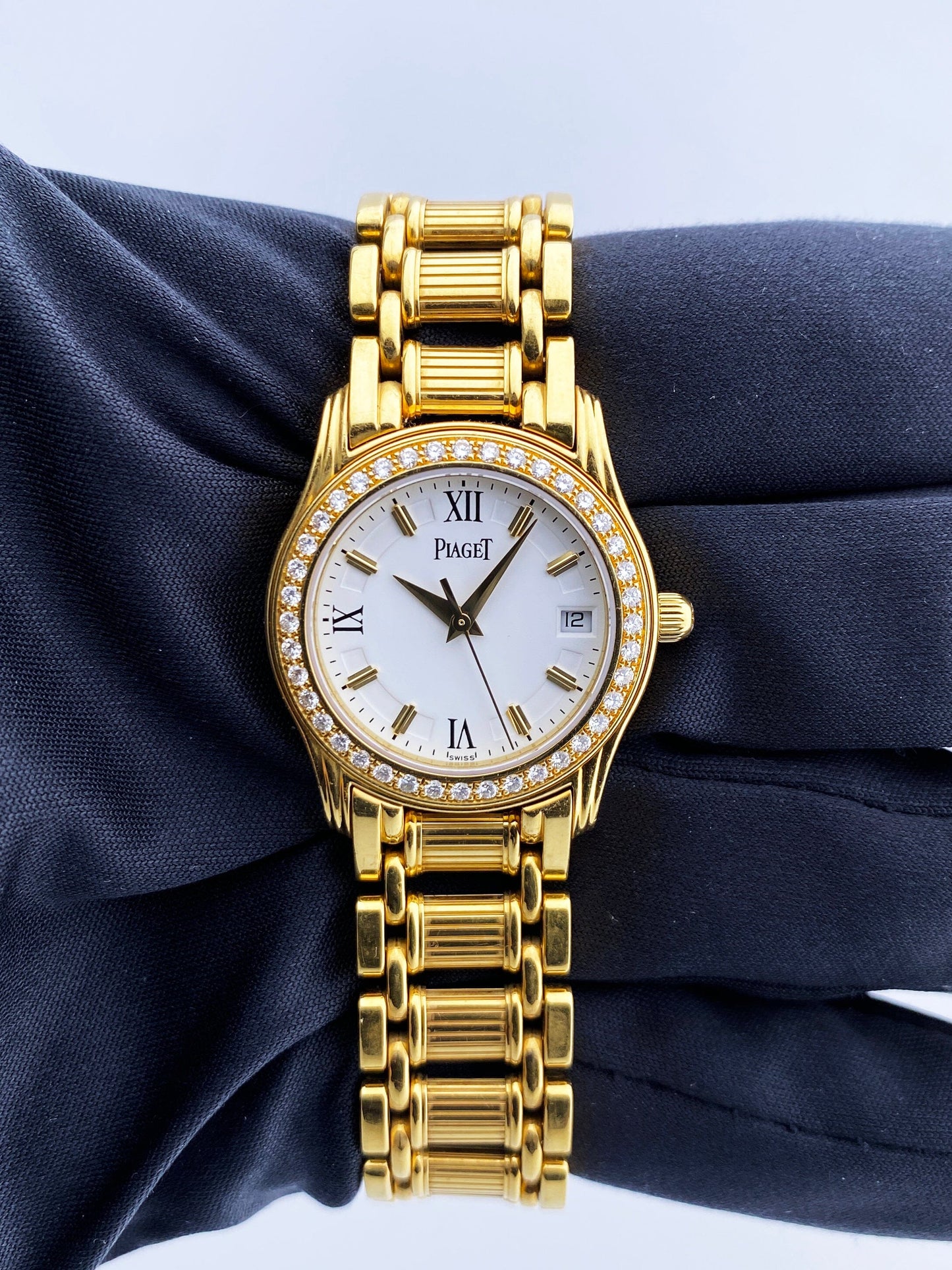 Piaget Polo 2nd Gen 22005M501D Diamond Bezel Ladies Watch Box Papers - Virtual