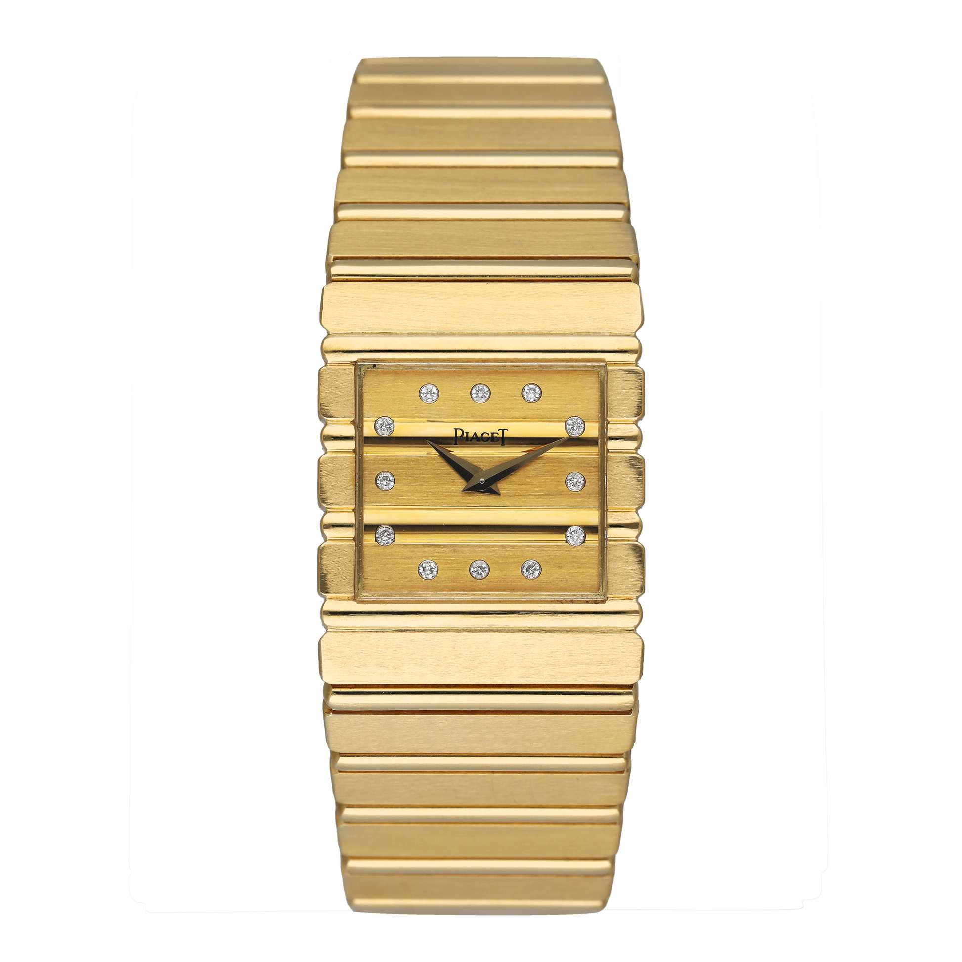 Piaget Polo Square 7131 C701 Diamond 18K Yellow Gold Mens Watch - Watches