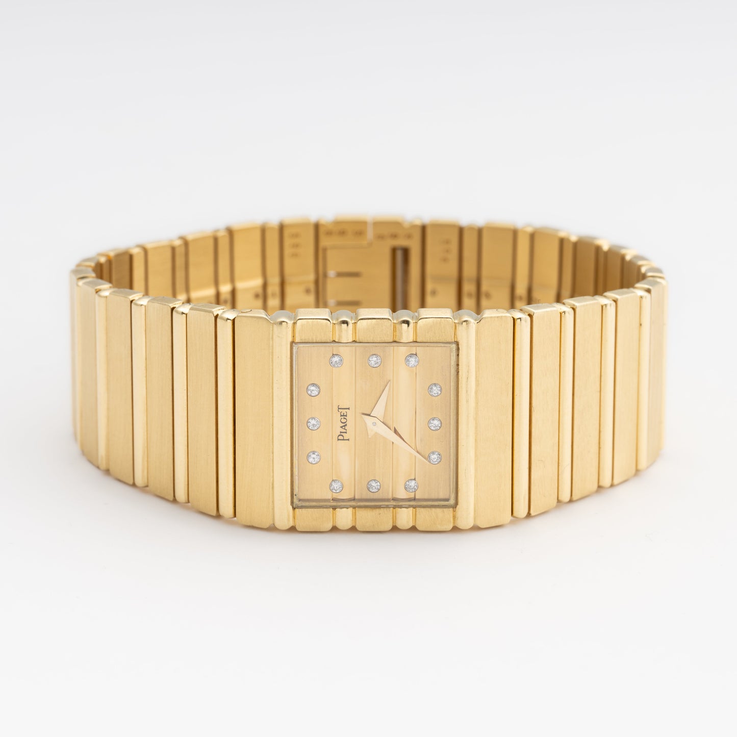 Piaget Polo Square 7131 C701 Diamond 18K Yellow Gold Mens Watch - Watches