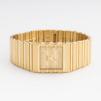 Piaget Polo Square 7131 C701 Diamond 18K Yellow Gold Mens Watch - Watches