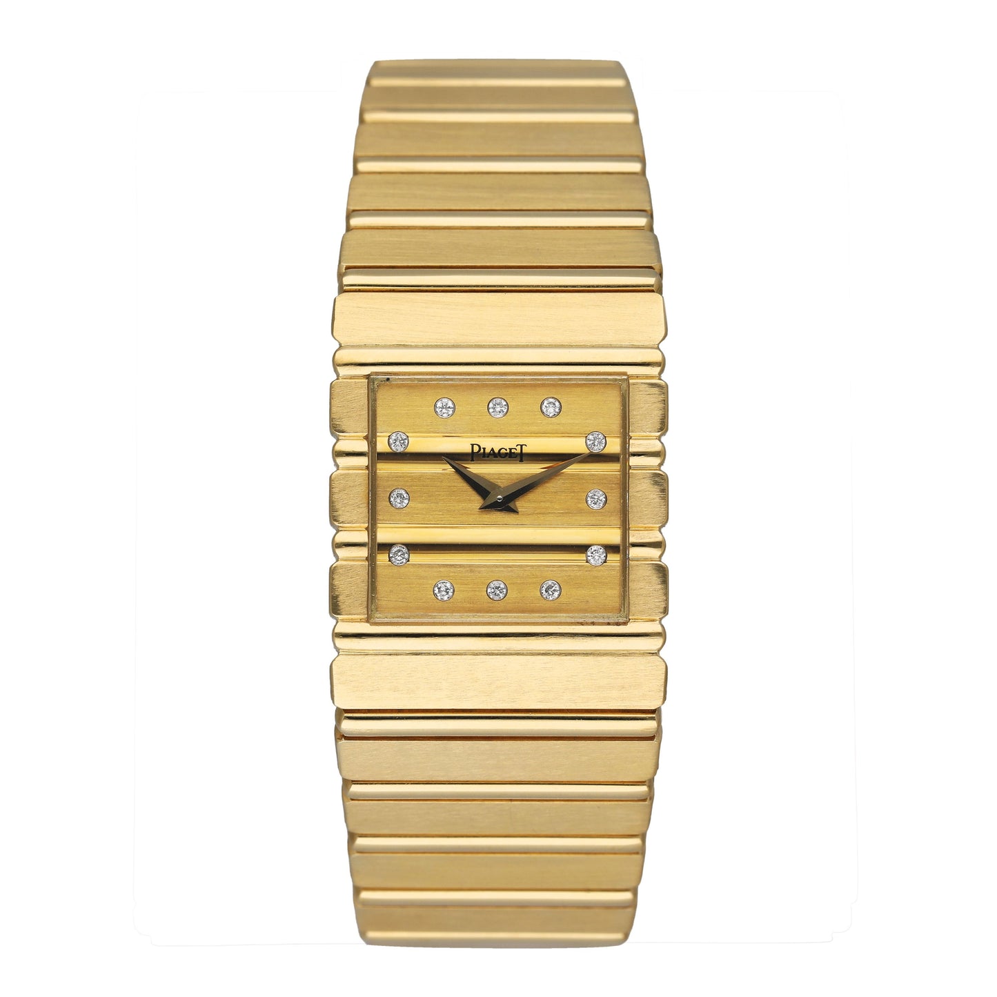Piaget Polo Square 7131 C701 Diamond 18K Yellow Gold Mens Watch - Watches