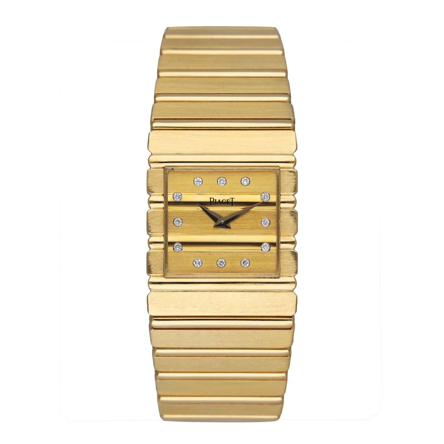 Piaget Polo Square 7131 C701 Diamond 18K Yellow Gold Mens Watch - Watches
