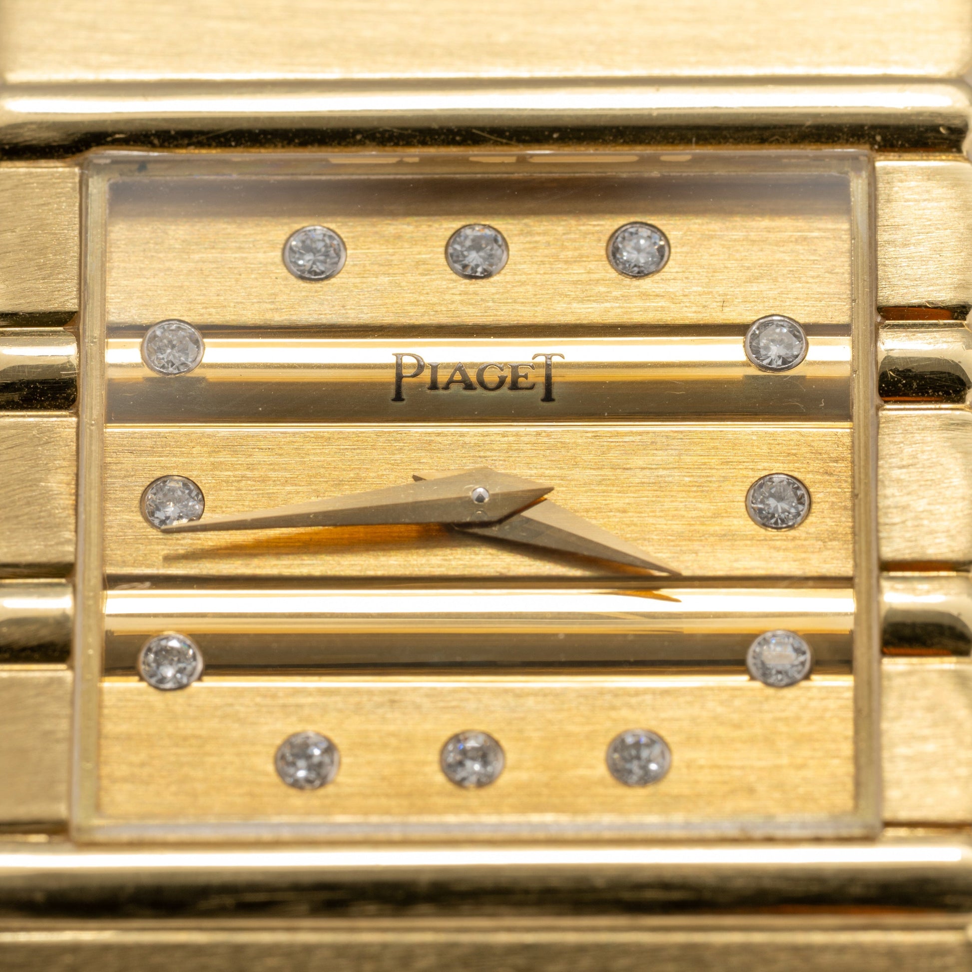 Piaget Polo Square 7131 C701 Diamond 18K Yellow Gold Mens Watch - Watches