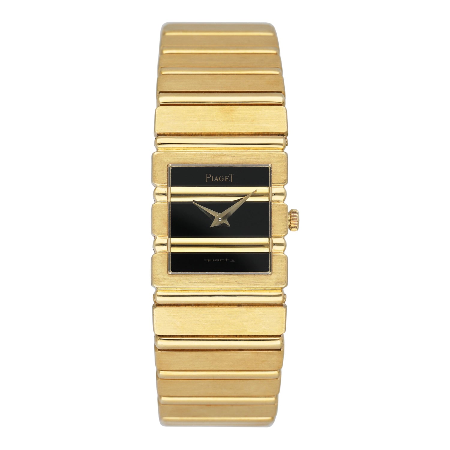 Piaget Polo Square 8131 C701 Black Dial 18K Yellow Gold Ladies Watch - Watches
