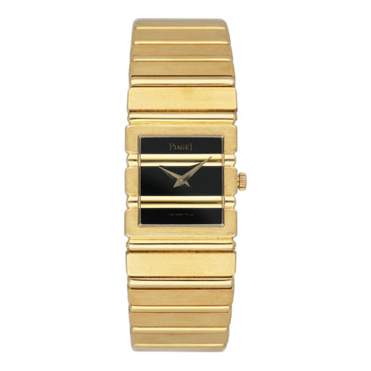 Piaget Polo Square 8131 C701 Black Dial 18K Yellow Gold Ladies Watch