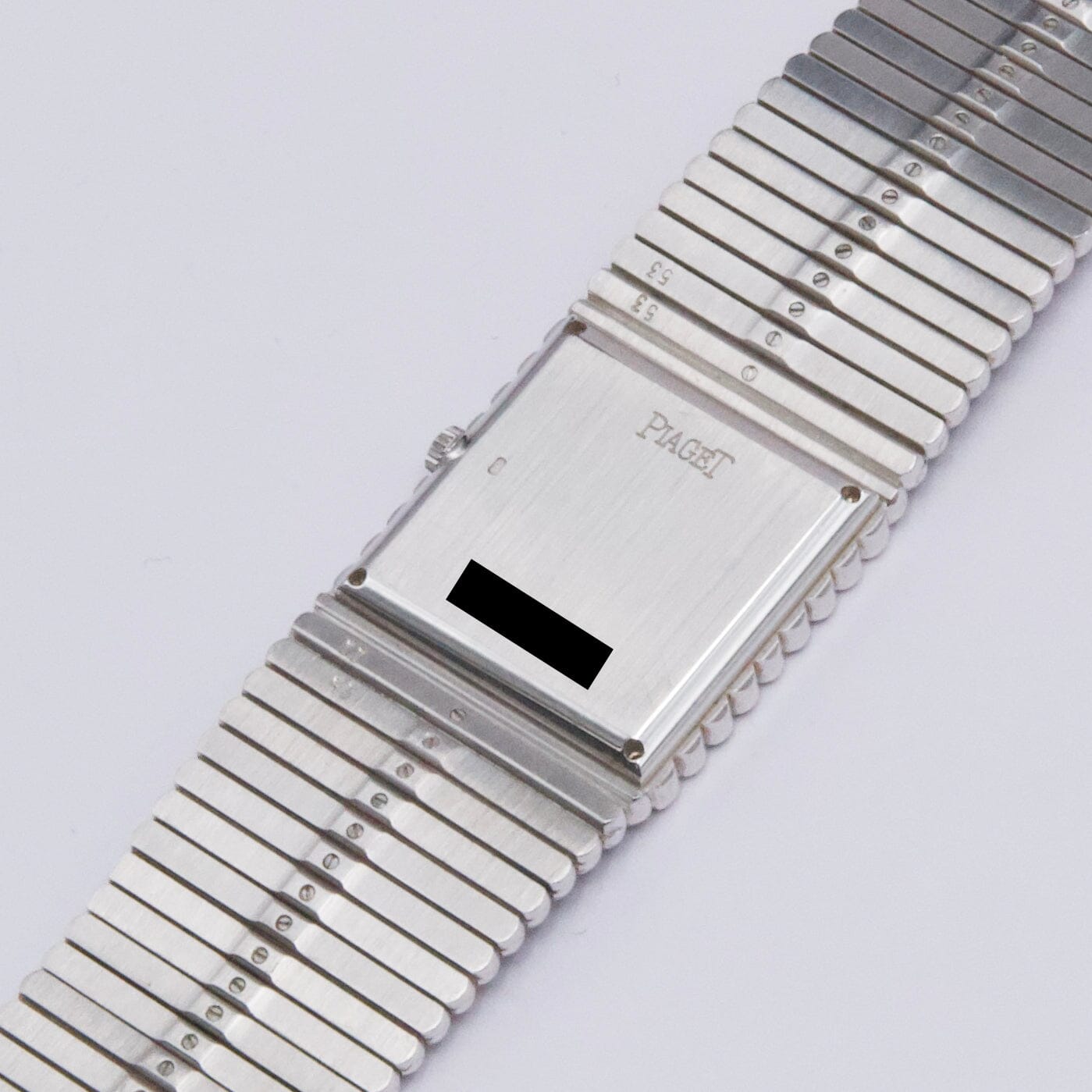 Piaget Polo Square 9131 C505 Emerald Pave Dial 18K White Gold Watch - Watches