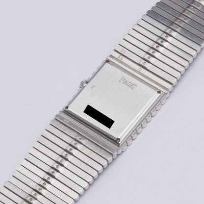 Piaget Polo Square 9131 C505 Emerald Pave Dial 18K White Gold Watch - Watches