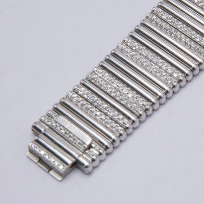 Piaget Polo Square 9131 C505 Emerald Pave Dial 18K White Gold Watch - Watches