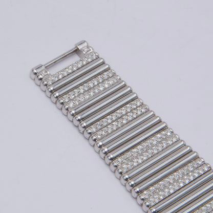 Piaget Polo Square 9131 C505 Emerald Pave Dial 18K White Gold Watch - Watches