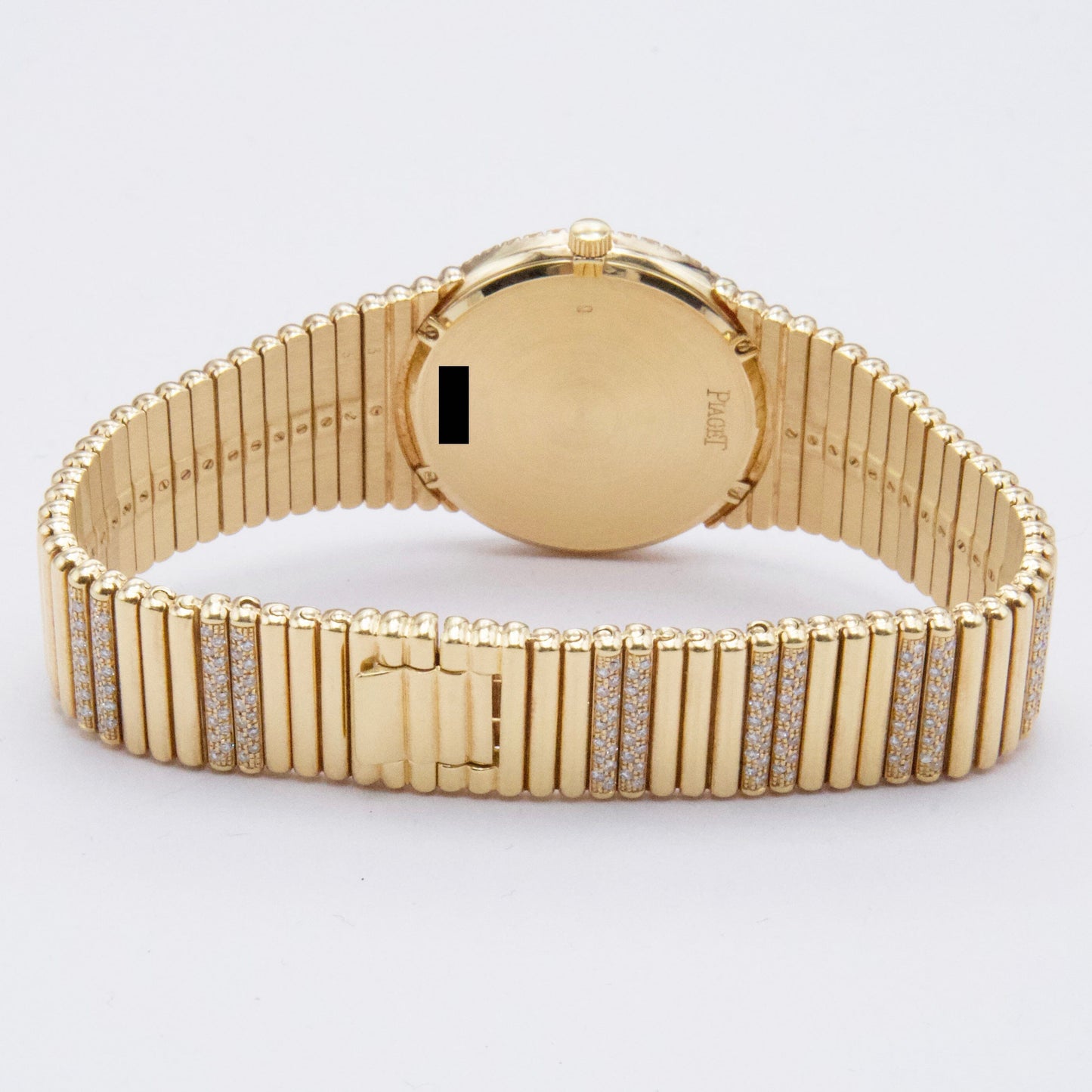 Piaget Vintage 9066 C 505 Ruby Pave Dial 18K Yellow Gold Ladies Watch - Watches