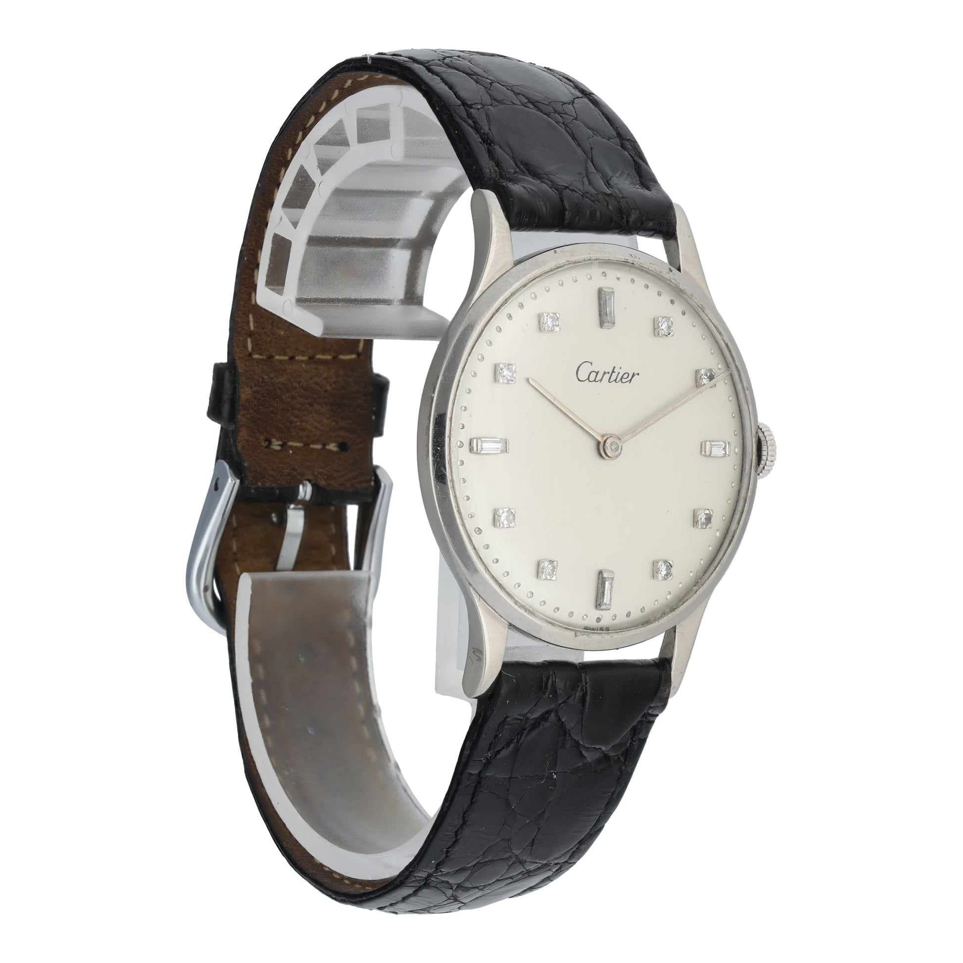 Rare Vintage Cartier Diamond Dial Mens Watch - Virtual