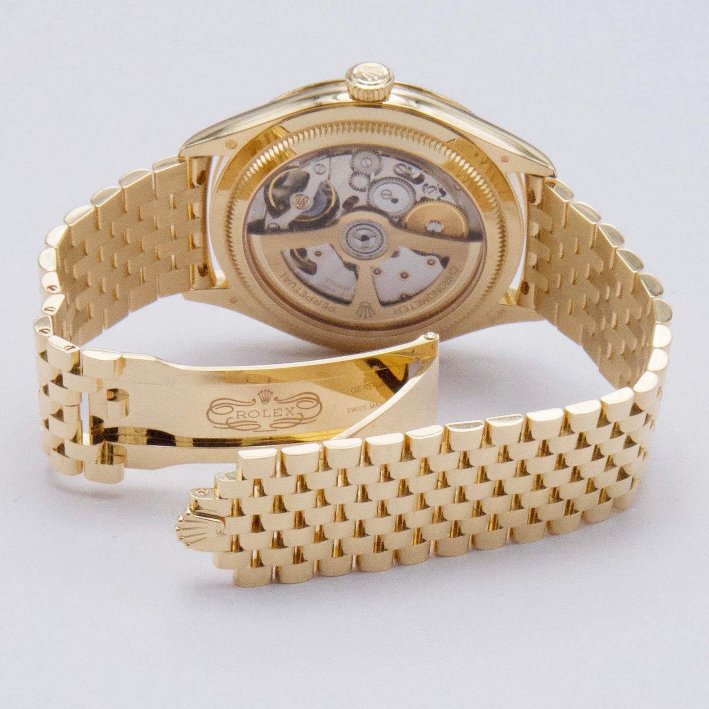 Rolex 1908 52508 Black Dial 18K Yellow Gold Mens Watch Box Papers - Watches