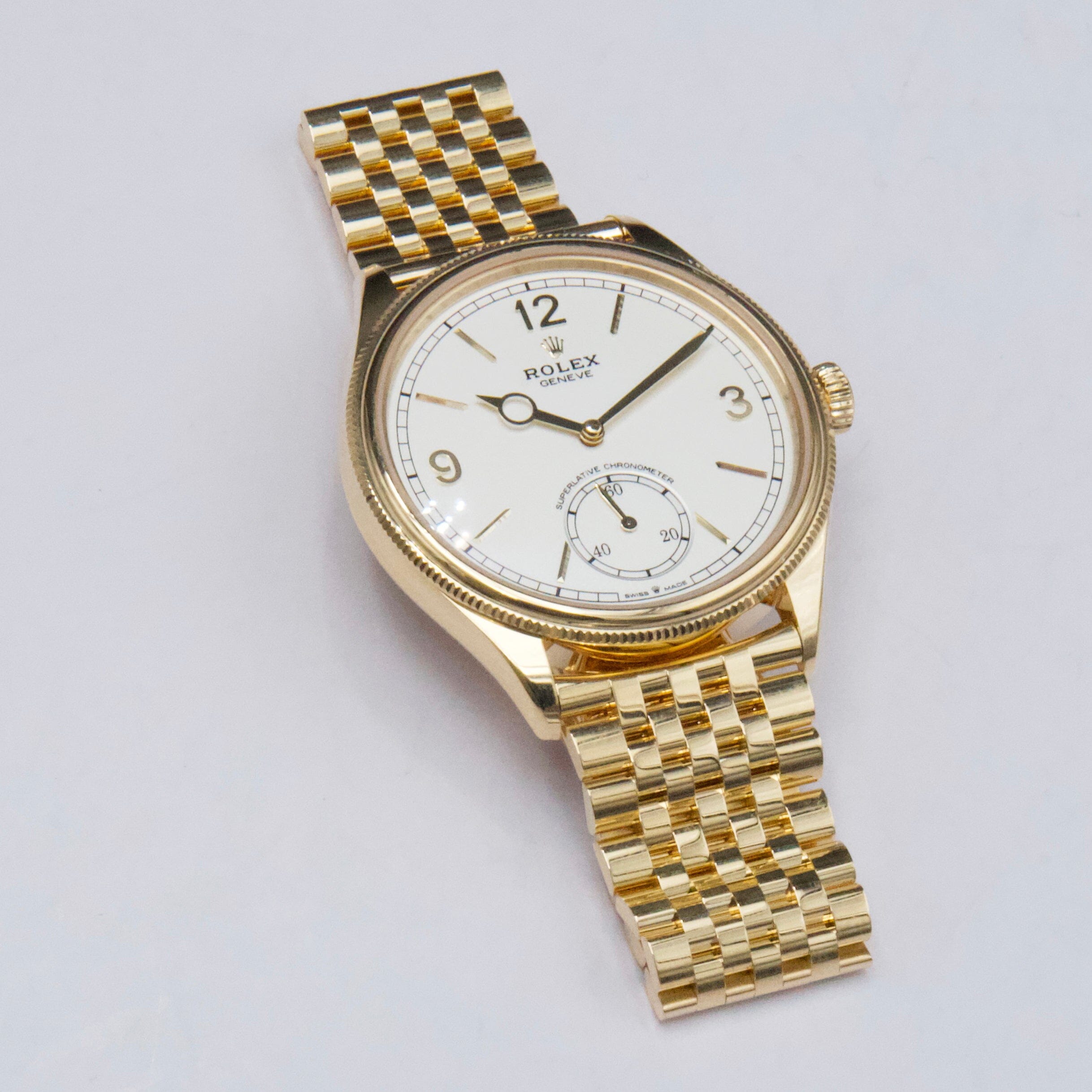 Rolex 1908 52508 White Dial 18K Yellow Gold Mens Watch Box – Phigora
