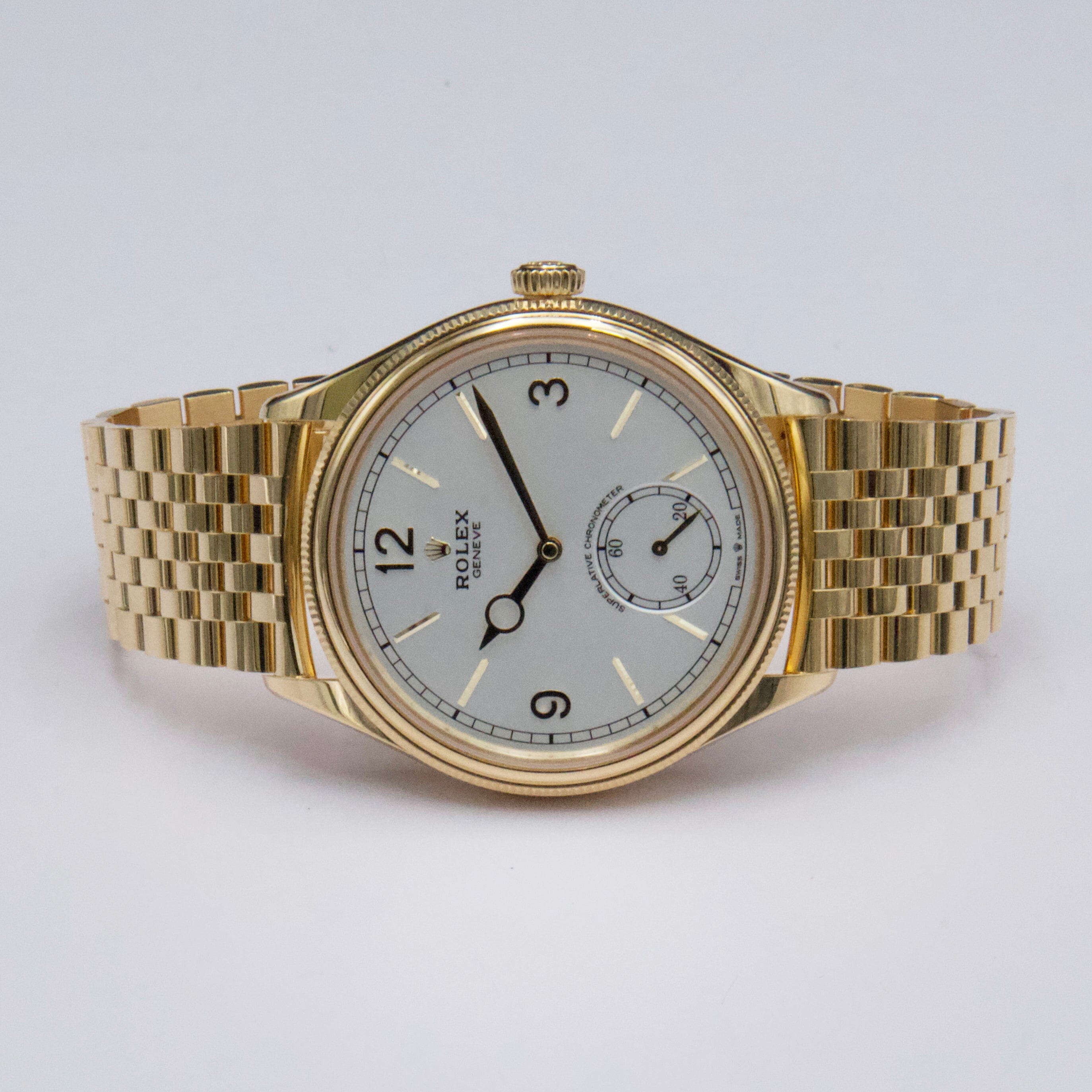 Rolex 1908 52508 White Dial 18K Yellow Gold Mens Watch Box – Phigora