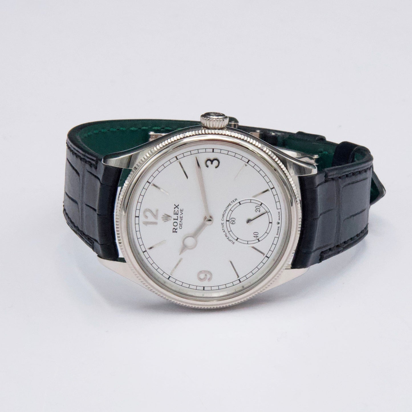 Rolex 1908 Intense White Dial 18k Gold Mens Watch Box Papers - Watches