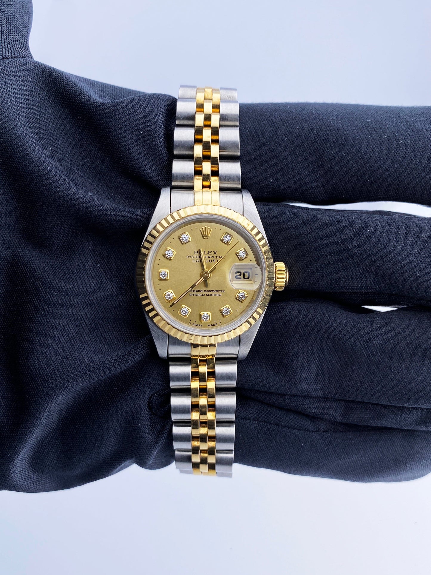 Rolex 69173 Datejust Diamond Dial Ladies Watch Box Papers - Watches