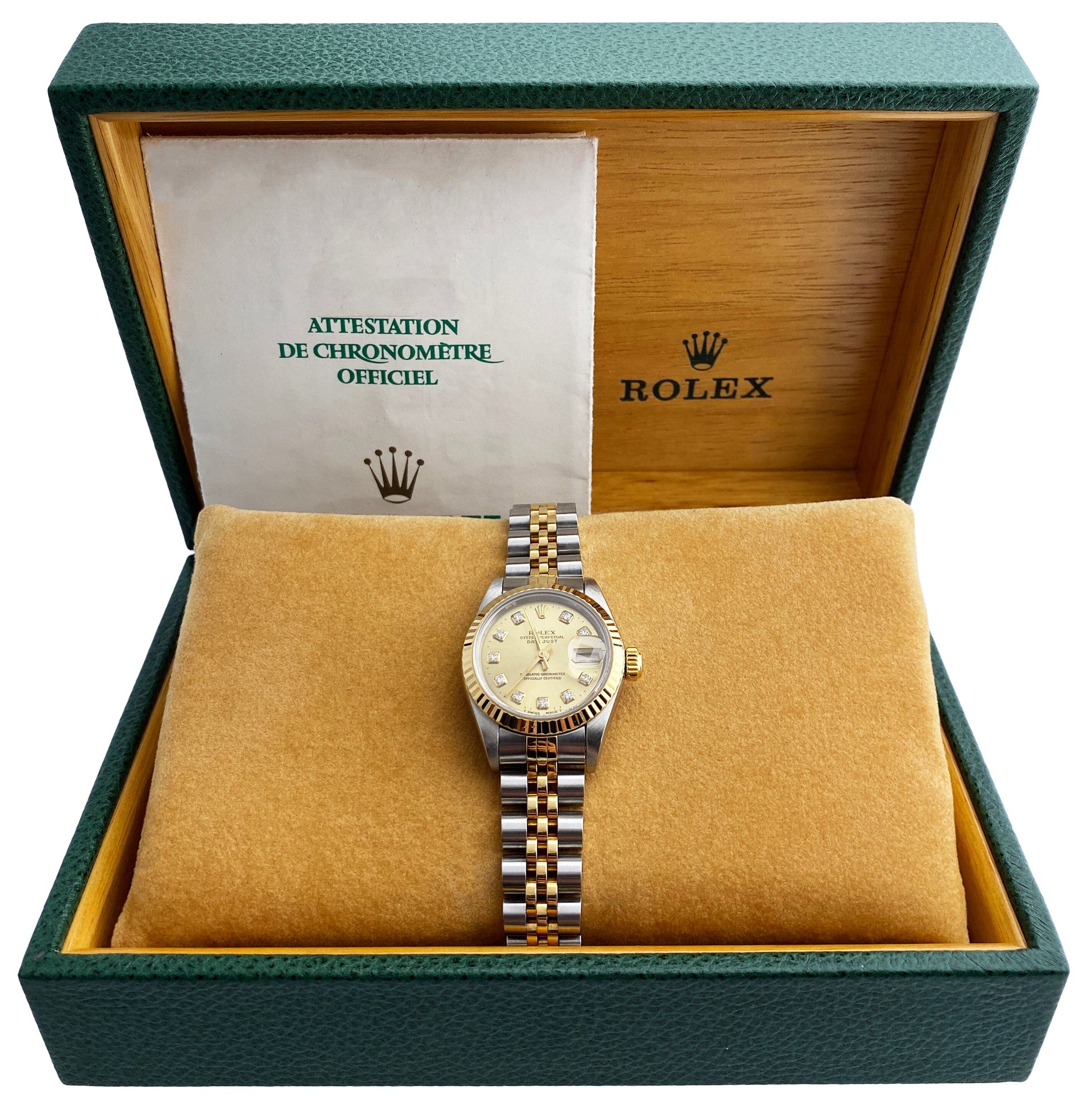 Rolex 69173 Datejust Diamond Dial Ladies Watch Box Papers - Watches