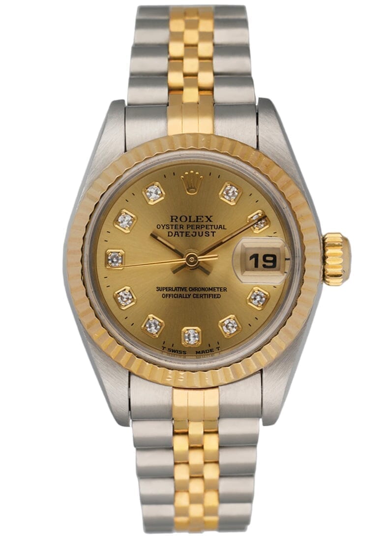 Rolex 69173 Datejust Diamond Dial Ladies Watch Box Papers - Virtual