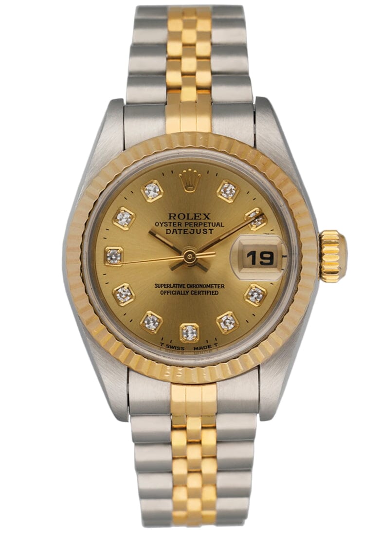 Rolex 69173 Datejust Diamond Dial Ladies Watch Box Papers - Watches