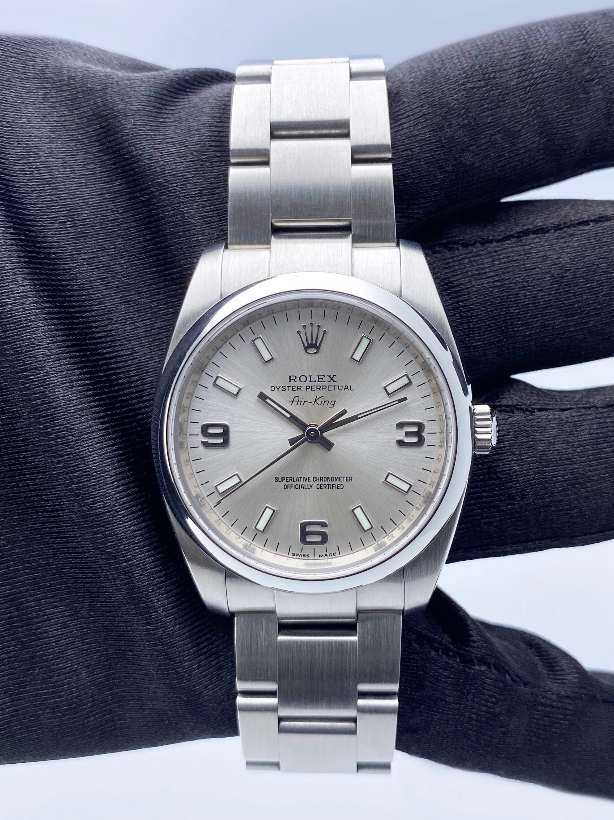 Rolex Air King 114200 Silver Dial Mens Watch Box Papers | – Phigora