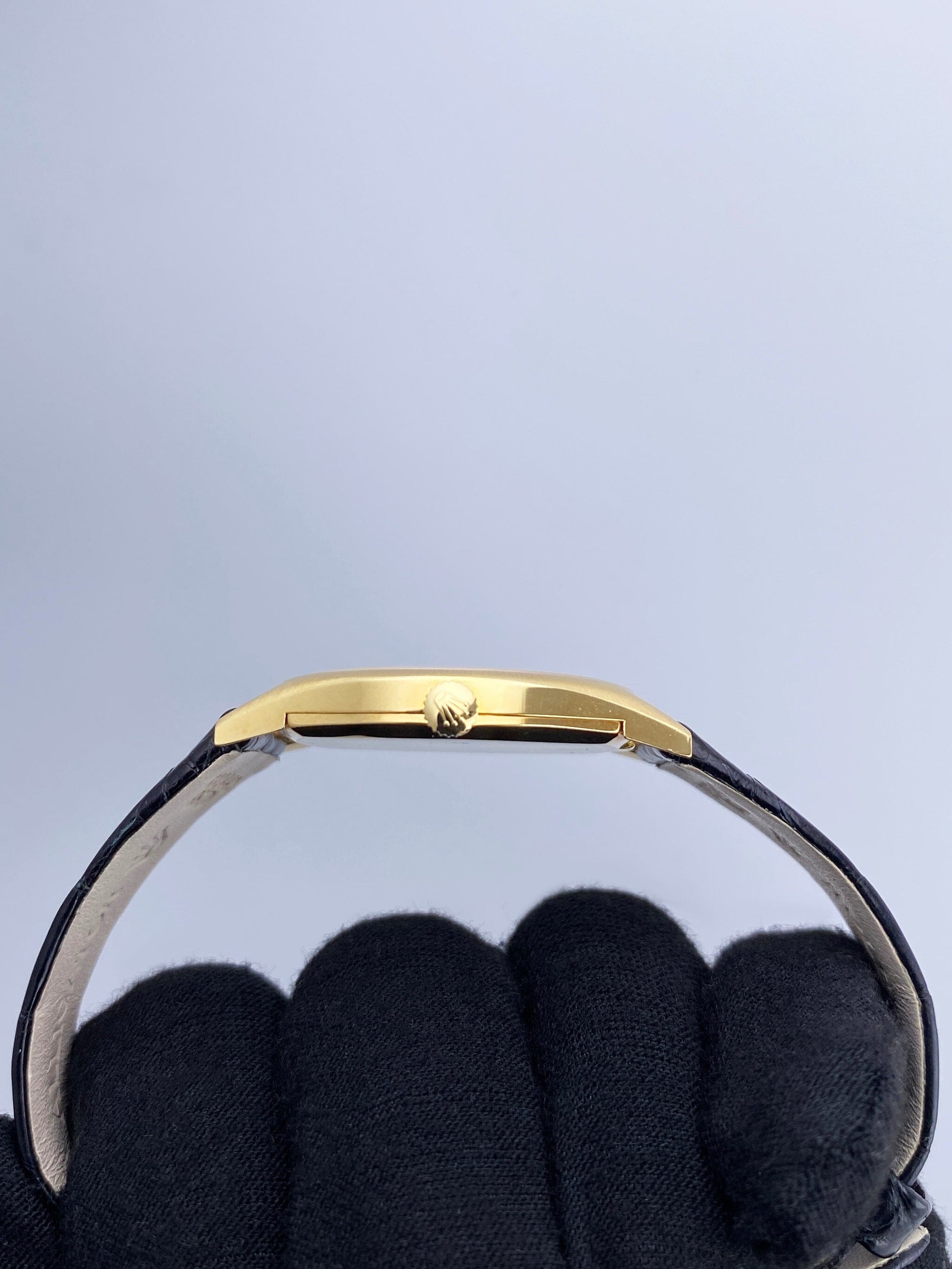 Rolex Cellini 3806 Blue Vignette Dial 18K Yellow Gold Mens Watch - Watches