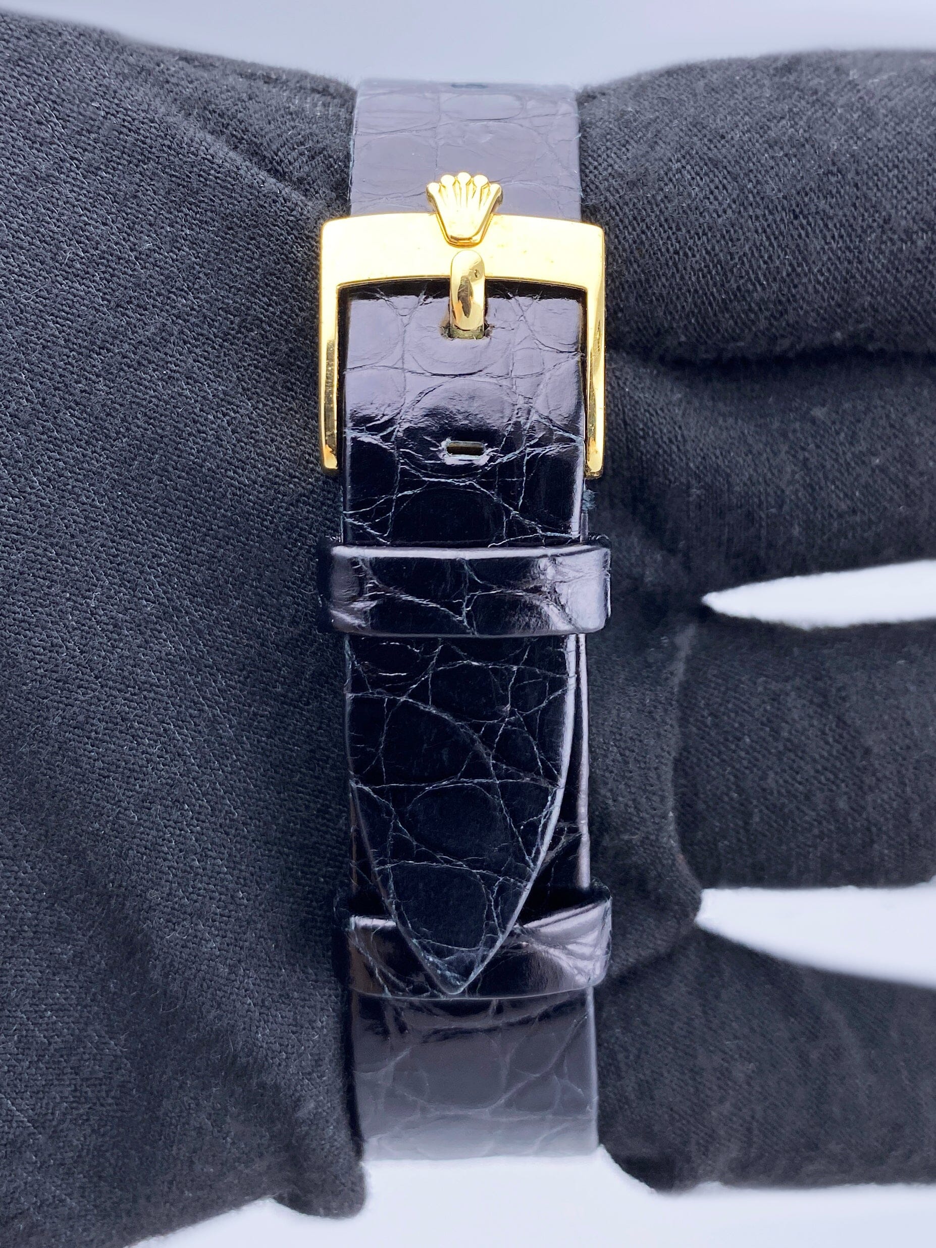 Rolex Cellini 3806 Blue Vignette Dial 18K Yellow Gold Mens Watch - Watches