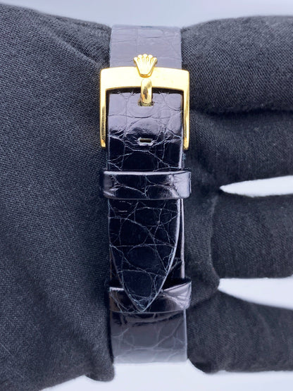 Rolex Cellini 3806 Blue Vignette Dial 18K Yellow Gold Mens Watch - Watches