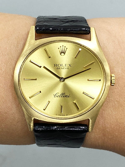 Rolex Cellini 3806 Champagne Dial 18K Yellow Gold Mens Watch - Watches