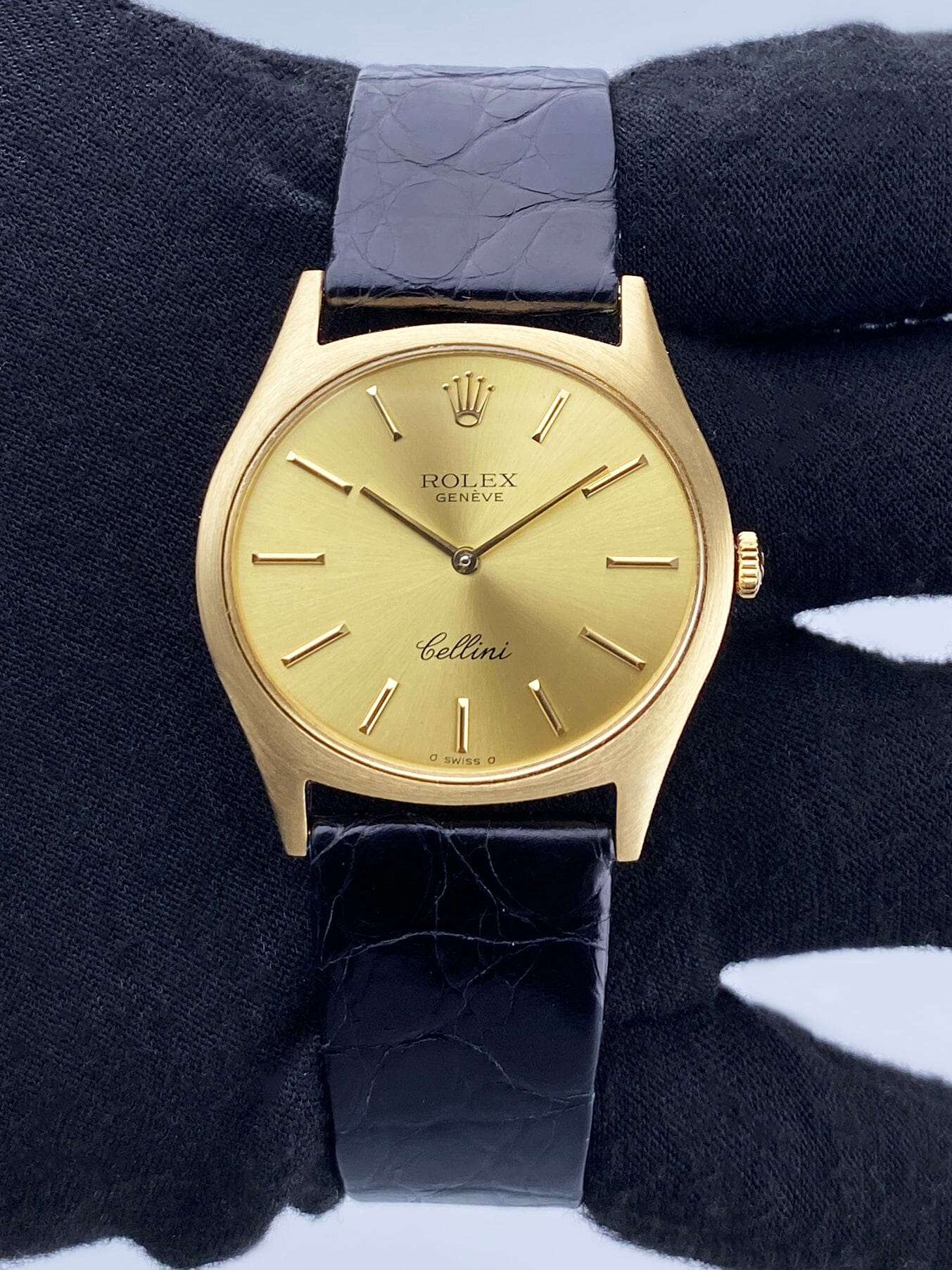 Rolex Cellini 3806 Champagne Dial 18K Yellow Gold Mens Watch - Watches