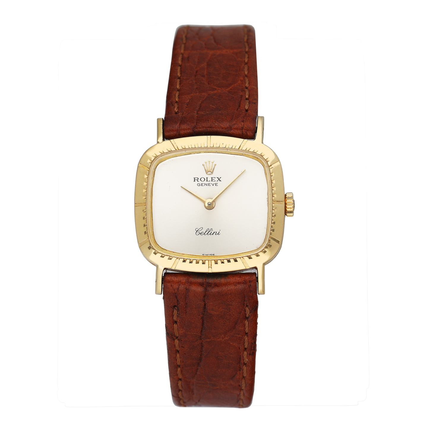 Rolex Cellini Silver Dial 18K Yellow Gold Ladies Watch - Watches