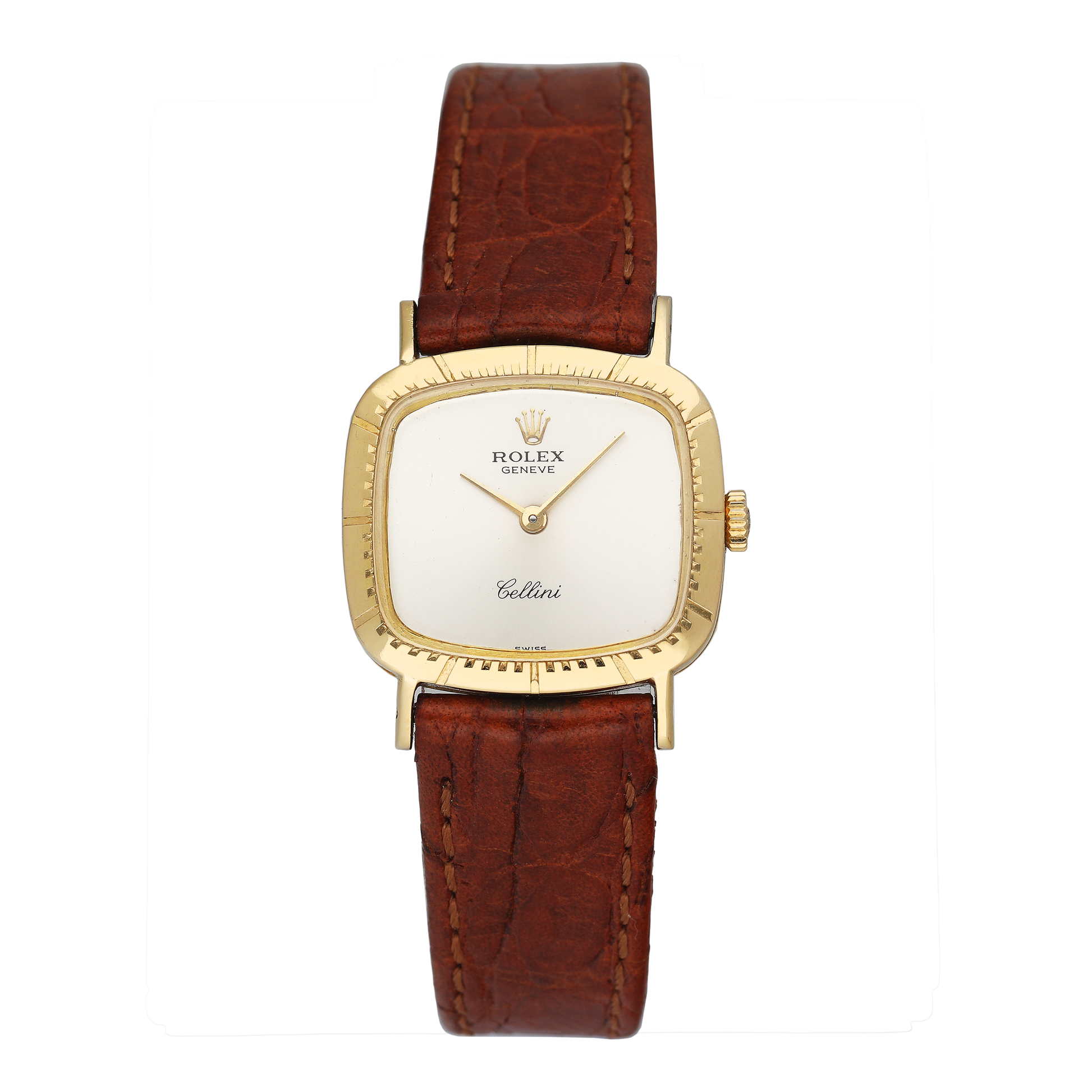 Rolex Cellini Silver Dial 18K Yellow Gold Ladies Watch - Watches