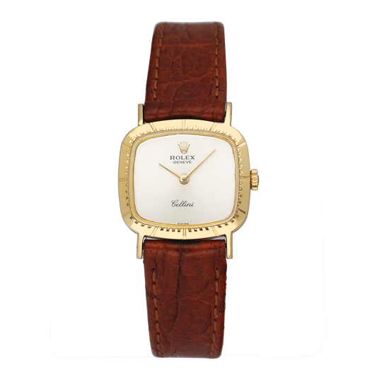 Rolex Cellini Silver Dial 18K Yellow Gold Ladies Watch - Watches
