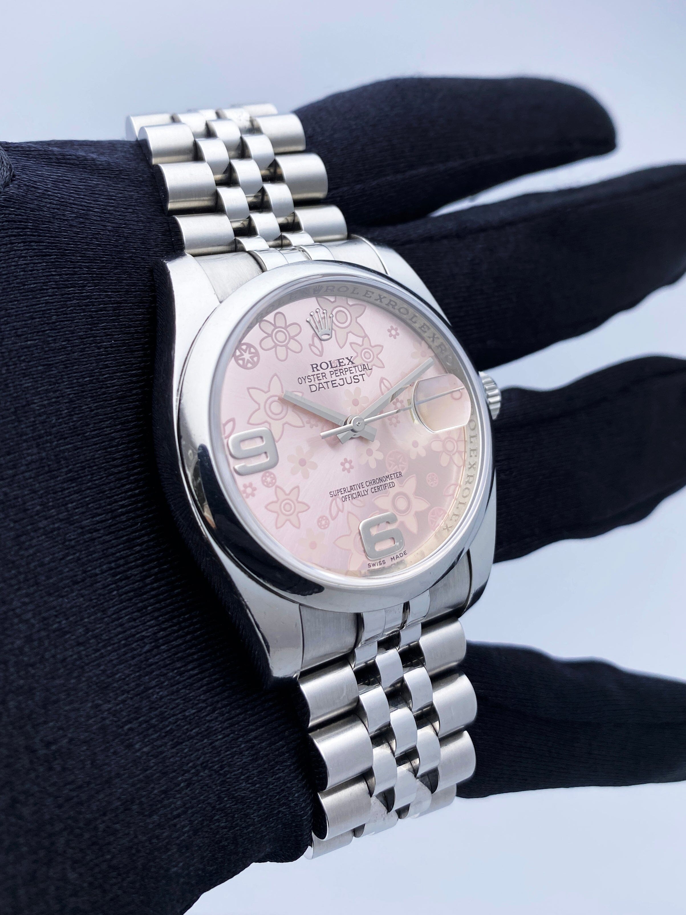 Rolex Datejust 116200 Pink Floral Dial Ladies Watch Box – Phigora