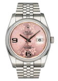 Rolex Datejust 116200 Pink Floral Dial Ladies Watch Box Papers - Virtual
