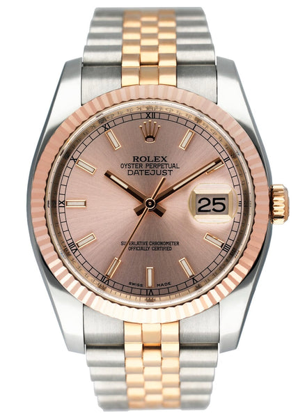 Rolex Datejust 116231 Pink Dial18K Rose Gold & Steel Watch Box